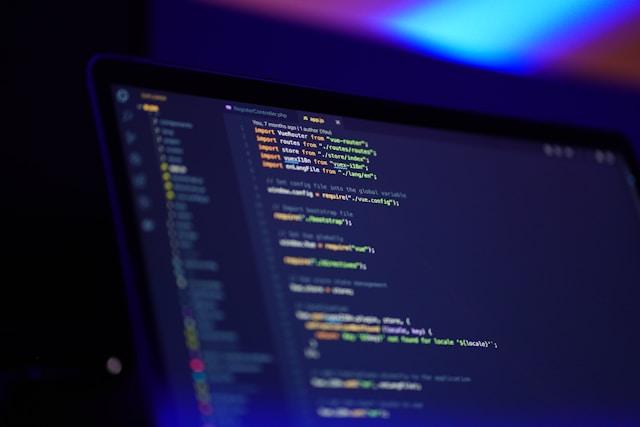 Code on screen