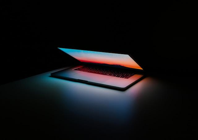 Laptop on desk
